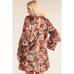 Love Riche Floral Rust Velvet Long Sleeve Dress Photo 2