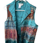 Coldwater Creek  size S  reversible embroidered vest cardigan open front Photo 0