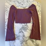 Lush Clothing NWOT LUSH WOMEN'S PLUM LONG SLEEVE CINCH FRONT KNIT TOP Cropped M Photo 2