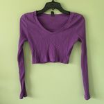 SheIn purple longsleeve crop top Photo 2