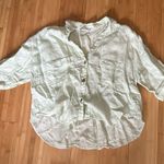 ZARA pale green linen top Photo 0