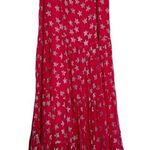 Rococo Sand Metallic Stars Print Ruffle Maxi Skirt Hot Pink Size L Photo 0
