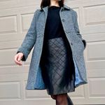 Coach Classic Houndstooth Leather Trim Wool Winter Pea Coat Medium Photo 2