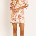 For Love & Lemons  Julep Floral Linen Mini Dress Size Medium Photo 4