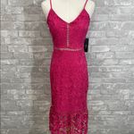 Lulu's Taliah Hot Pink Lace Midi Dress Photo 1