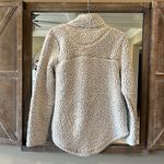 The Comfy Pullover Sherpa Beige Zip Neck Sweatshirt Cozy Womens Small Photo 6