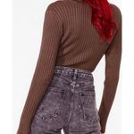 Nasty Gal Brown Ribbed Long Sleeved Bodysuit Women’s US Size 4 Photo 2