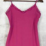 Old Navy Y2K Cami Tank Size Medium Lace Trim Coquette Clean Girl Minimal 2000s Preppy Photo 0