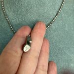 Red sparkly bling platform heel shoe necklace silver tone chain Photo 5