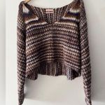 Urban Outfitters Brown Striped Levy V Neck Long Sleeve Sweater M Photo 1