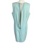 Laura Scott mint green sleeveless fully lined zip sheath linen dress size 14 Photo 4