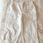 Breckenridge Bright White Linen Capri Pants Size Petite Large Photo 0