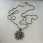 Sun Pendant Necklace for Men Women Streetwear Punk Hip Hop Unisex Style Silver Photo 4