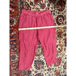Eileen Fisher Organic Linen Tapered Lagenlook Pull-On Pants Pink Red Size L Photo 2