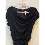 Chico's ‎ Black Wide Leg Cowl Neck Belted Jumpsuit Size 3 Stretch Photo 2