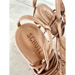 Schutz NWOT  Vikki Leather Lace-Up Square Toe Stilettos Sandals Nude Women's 10B Photo 4