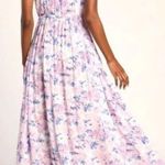 Lulus Lulu’s Total Darling Notched Bustier Maxi Dress Women’s Size M Pink Multi Floral Photo 1