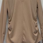 Pretty Little Thing Ruched Collared V-Neck Sweater Photo 4