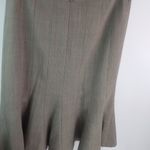 Worth 4 Wool Knee Length Kick Pleats Skirt in Taupe Brown Photo 1