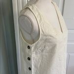 Madewell  Off White Linen Cotton Side-Button Midi Dress Size Small Photo 1