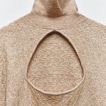 ZARA Beige Brown Tan Wool Blend Cut Out Sweater Top Photo 4