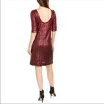 Betsey Johnson  | Wine Burgundy Sequin | Shift Half Sleeve Dress Size 4 Photo 1