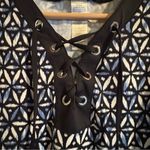 Tommy Bahama Zebra Lace Up Spa Cover Up Dress Sz XXS Vacation Swim Beach Blue Photo 2