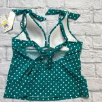 Salt + Cove Juniors Polka Dot Emerald Green Tankini Top Size M Push Up Tie New Photo 3