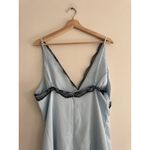 FOR LOVE & LEMONS Mariella Lace Trim Satin Maxi Dress in Blue Size XL Photo 9