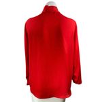 ZARA Women's Red Tie Neck Long Puff Sleeve Button Career Shirt Blouse Top Size M Photo 1