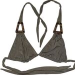 Despi Swim Women’s M Taupe Gray Snakeskkn Leather Detailed Unlined Bikini Top Size M Photo 1