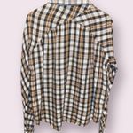 BKE  Boyfriend Long Sleeve Lightweight Plaid Flannel Button Down - size large Photo 2