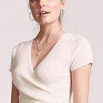 Forever 21 Ivory Wrap Cropped Top Photo 0