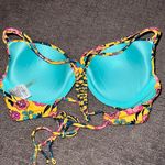 Shade & Shore Yellow Floral Push Up Bikini Top Photo 1