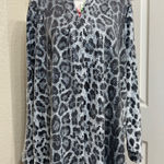 Dennis Basso  Black and White Leopard Print Jacket Photo 0