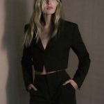 ZARA Plaid Cropped Blazer Jacket Photo 1