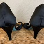 Betsey Johnson Blue by Black Satin Low Heel Peep Toe Jeweled Size 8 Photo 4