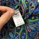 SW3 BESPOKE Silk Dress Cover Up Kaftan Size Small Colorful Paisley Boho Swimsuit Blue Photo 9
