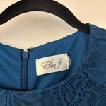 Eliza J . Teal Blue Ruched Lace Scalloped Stretch Cocktail Bodycon Dress NWT Photo 8