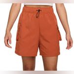 Nike  loose fit high rise cargo shorts orange rust women’s size small new‎ casual Photo 1