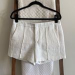 Vince white textured cotton & linen classic shorts Photo 0