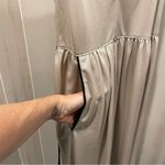 Vintage 70s creamy tan jumpsuit super bellbottoms ballerina top pocket jacket Photo 12