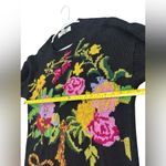 Vintage Kitty Hawk for Vivian Wang floral sweater pullover oversized medium Black Photo 4