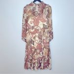 Julia Jordan Floral Print Long Sleeve Tiered Chiffon Midi Dress Size 2 Photo 2