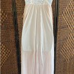 Size 34//NWT Vintage Olga Pastel Pink Empire Waist Padded Chest White Lace Photo 1