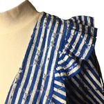 Anthropologie New Nautical Stripe Ruffle Shoulder Open Front Top One Size Photo 4
