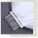 Women's Lace Appliqued Bride Wedding Veil 1 Tier Long Knee Length Bridal Veils Soft Tulle Hair Accessories Photo 2