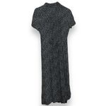 90s Vintage Byer California Womens sz 7 Black Floral Collared Button Midi Dress Size M Photo 4