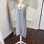 Raya Sun Silver Gray Sequin Y2K Witchy Boho Embroidered Asymmetric Midi Dress XL Photo 2