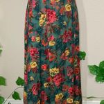 Jantzen Vintage 90’s Green Floral Ankle Skirt Fairy Photo 3